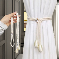 Sangle de rideau moderne en tissu polyester non perforé, écologique, taille universelle, motif petite fleur, en tendon de bœuf, 48 cm