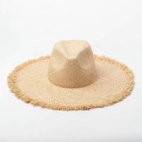 Chapeau de plage en raphia avec pompon, vente en gros