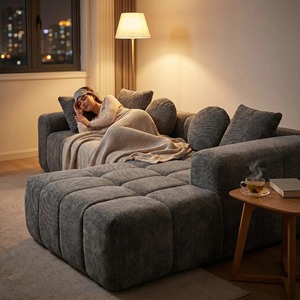 Sofá Moderno Comprimido y Empacado al Vacío para <span class=keywords><strong>Muebles</strong></span> de Sala, Sofá Modular de Lujo en Tela con Forma de L, Juego de Sofá Esquinero - Product Image 4