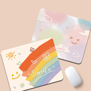 Tapis de souris créatif avec motif de sourire arc-en-ciel, antidérapant, pour claviers d'ordinateurs portables - Product Image 3