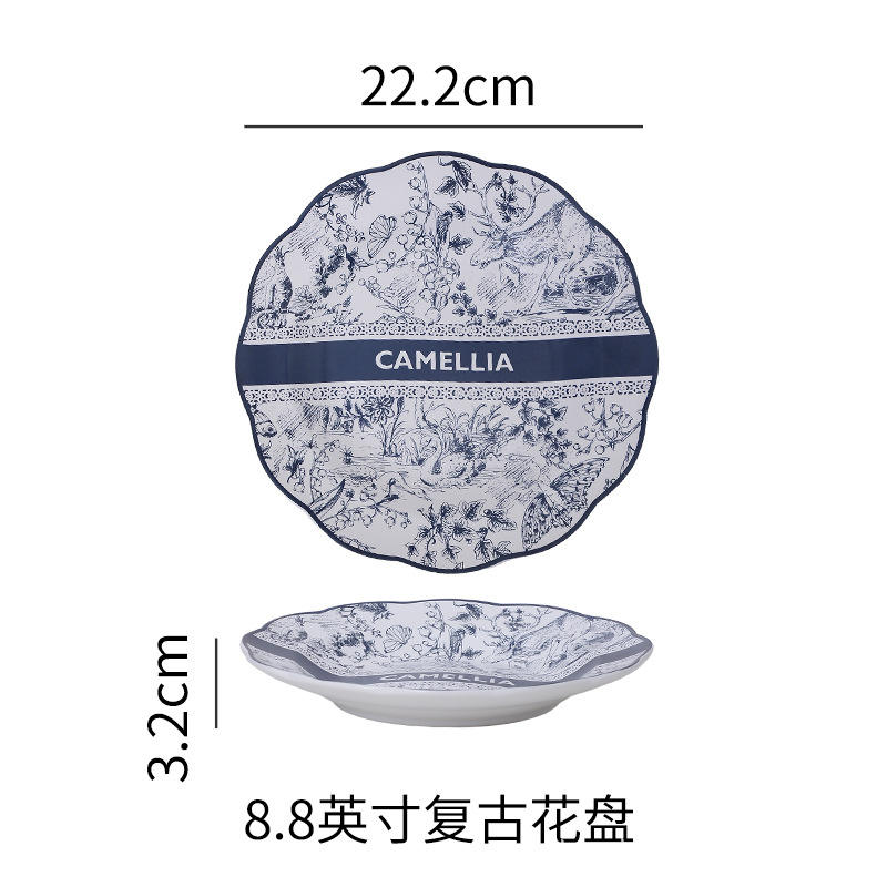 8.8-inch retro flower plate, 48 boxes