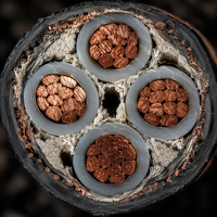 Cable Eléctrico Industrial de Alta Resistencia con Aislamiento de PE de 600V, 4 Hilos de Cobre Trenzado