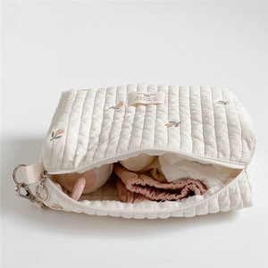 <span class=keywords><strong>Bolsa</strong></span> de <span class=keywords><strong>maternidad</strong></span> acolchada esponjosa para mamá materna, de algodón bordado bolso de hombro, bolso de mano para recién nacido, patrón de oso de peluche - Product Image 4