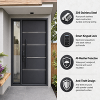 Porte d'entrée de sécurité en acier inoxydable, antivol, avec serrure à clavier, étanche, insonorisée, pour villa, maison