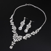 Conjunto de Collar y Pendientes de Cristal para Novia, Joyería a Juego con Vestido de Novia, Accesorios para Vestidos de Gala
