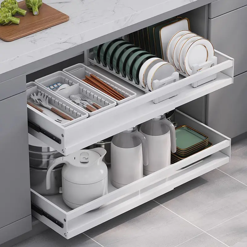 OWNSWING New Arrival Pull Out Cabinet Drawer with Adhesive Expandable Slide Out Shelf Premium Slide Organizer