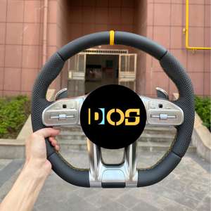 Volant en fibre de carbone forgé avec LED pour <span class=keywords><strong>Mercedes</strong></span>-Benz W126 S500 A180 ML350 GLS 350D X166 GLK W118 S320 <span class=keywords><strong>GTS</strong></span> - Product Image 2