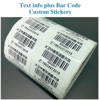 Etiqueta Adhesiva con Código de Barras y Texto Personalizado de Fábrica China, Bajo MOQ, Etiqueta de Envío con Código QR