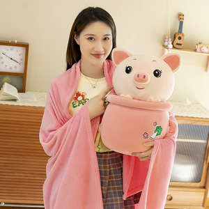 Desain baru selimut bantal perjalanan hewan boneka kartun 2 in 1 bantal hewan mewah imut - Product Image 4