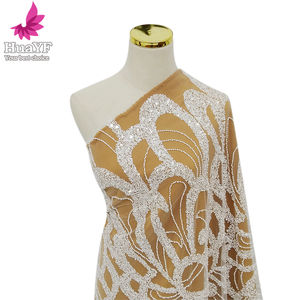 Venta Superior francés blanco con cuentas <span class=keywords><strong>lentejuelas</strong></span> nupcial vestido de encaje de novia Aso Ebi venta al por mayor para 5 yardas 2017 - Product Image 4