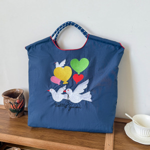 Bolso <span class=keywords><strong>Bandolera</strong></span> Casual de Nylon con Bordado de Diez Mil Agujas Estilo Japonés, Fresco, Dulce y Moderno para Mujer - Product Image 4