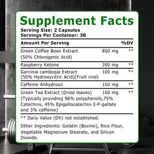 Cápsulas Ultra de Cetona de Frambuesa al por Mayor de Fábrica con Cafeína y Extracto de Té Verde Anhidro para Apoyo al Rendimiento - Cápsulas Dietéticas - Product Image 2