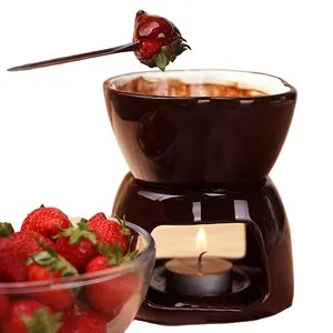 Ceramic Fondue Set for Cheese Or Chocolate Chocolate Fondue Set Chocolate Fondue Pot