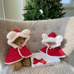 Noel peluş kulak kapşonlu Pet köpek kalınlaşmak Bib Robe kostüm sonbahar kış için - Product Image 3