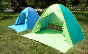 Auvent Portable Anti UV automatique abri solaire Camping extérieur instantané Pop Up tente de plage avec rideau enduit plage pêche Cabana - Product Image 3