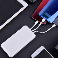 Chargeur portable ultra-rapide 20000 mAh ultra-fin 3 en 1 avec câble Micro USB, sortie 10W pour tous les téléphones - Vente flash