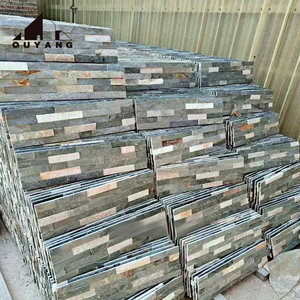QUYANG - Revestimiento de Pared Exterior de <span class=keywords><strong>Piedra</strong></span> de Pizarra Gris Decorativa Moderna para Exteriores, Venta al por Mayor - Product Image 2