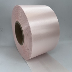 Simeshow gulungan kain Satin poliester 100mm warna mawar 196 warna rol kain Satin poliester halus - Product Image 1