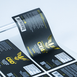 Tùy chỉnh dập nổi kết dính sản phẩm Logo chai giấy nhãn Vinyl lá vàng in ấn nhãn dán không thấm nước nhãn tag - Product Image 2