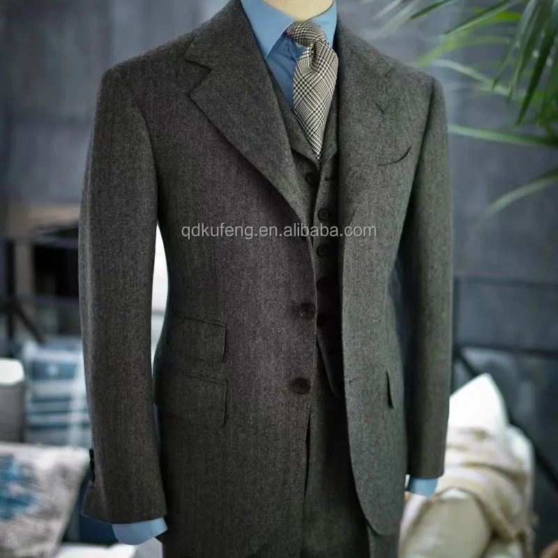 men suits jacket pants vest 3 pieces coat pant men suit wool fabric available