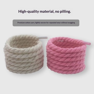 Lacets en Corde de Chanvre à Trois Brins YH, Épais, Noirs, Style Samurai <span class=keywords><strong>Dunk</strong></span>, Ronds, Largeur 8mm pour Baskets - Product Image 2