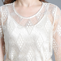 Ensembles 2 pièces pour femmes, nouvelle collection été, veste en dentelle, robe en satin, vêtements pour femmes sur mesure OEM, ensemble 2 pièces, produits d'été