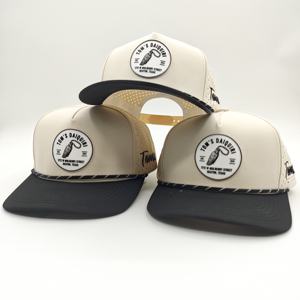 High Quality 5 Panel Polyester Leopard Sporty Golf Performance <b>Hat</b> Custom Rubber Patch Laser Cut Hole Waterproof Snapback <b>Cap</b> - Product Image 6