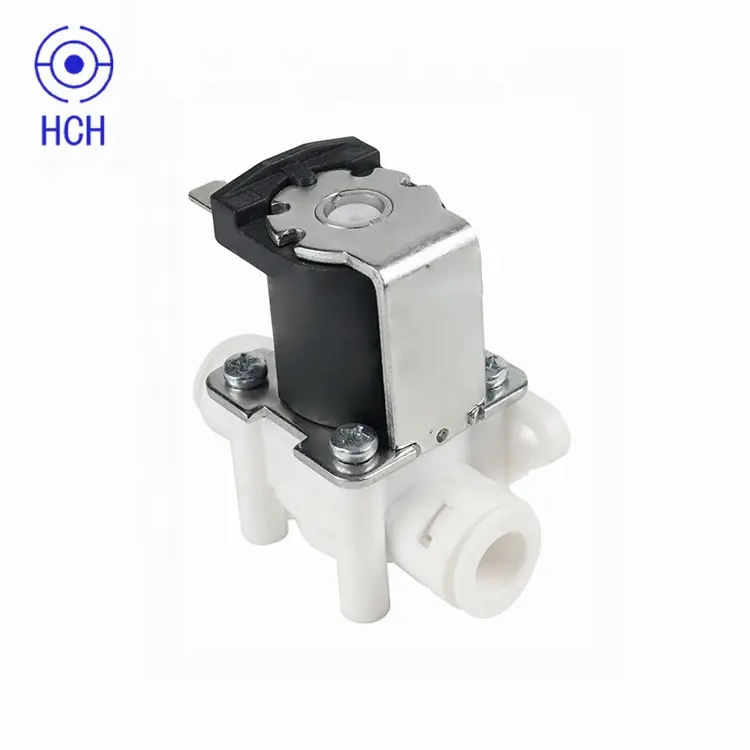 Normally open mini one way plastic DC24V 3/8'' quick connect inlet water solenoid valve for water purifier