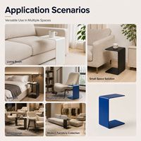 Table d'appoint en métal en forme de C, style moderne et minimaliste, pour salon et petits espaces, vente en gros OEM