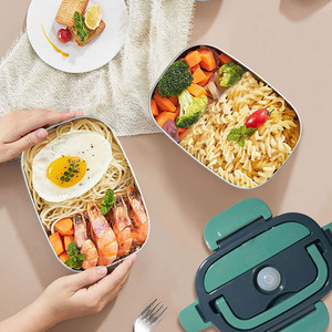 Lonchera 2 en 1 con Calefacción para Auto y Hogar, Lonchera Bento Portátil con Revestimiento de Acero Inoxidable, Contenedor de Alimentos - Product Image 1