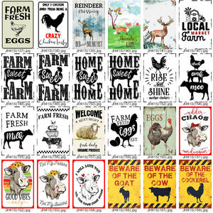Rustique maison ferme 20*30CM Vintage métal signes en gros personnalisé ferme mur décor signe frais oeuf étain signe Animal métal affiche - Product Image 5