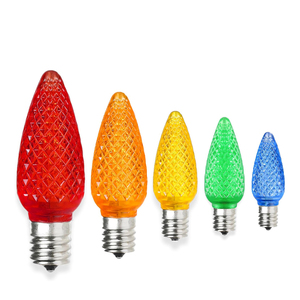 Ampoules de Noël C9 E17 colorées 110 V 0,8 W, ampoules LED facettées de remplacement C9 - Product Image 1
