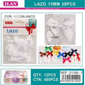 โบว์ริบบิ้นสีขาวขนาด 15 มม. ยี่ห้อ ILAN Lazo สำหรับตกแต่งห่อของขวัญ - Product Image 1