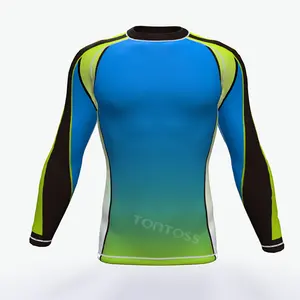 OEM Design Compression Fashion Rash Guard Custom Sublimated Printed Mens Rashguard