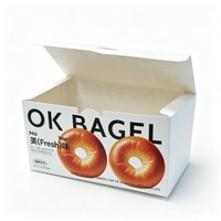 Boîte d'emballage alimentaire pliante à double rabat en carton blanc pour pain, bagels, pâtisseries