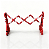 Barrière de sécurité routière rétractable en plastique extensible et portable, avec réflecteurs haute intensité, pliable, pour isolation temporaire