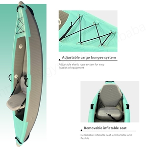 เรือคายัคพองลมแบบถอดประกอบได้ GY Easy Carry แบบแข็ง 1 ท่อน พร้อมกระเป๋า PVC สำหรับใช้ในทะเล ความยาว >4 เมตร สำหรับ 1 คน - Product Image 5