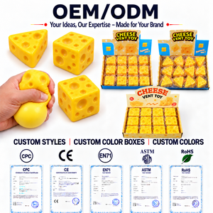 KAITONG Lotti all'ingrosso di Giocattoli Antistress Personalizzati in TPR, Mini Squishies a Forma di Formaggio da Spremere - Product Image 2