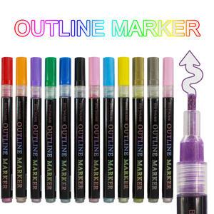 ปากกาซูเปอร์ Squiggles Outline-12สีชิมเมอร์เมทัลลิคปากกาเส้นคู่เค้าร่างปากกาสำหรับงานศิลปะ - Product Image 2