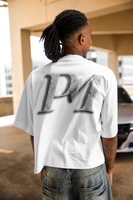 T-shirt graphique streetwear oversize 300 GSM en coton épais 100 % avec impression DTG, coupe carrée et courte pour homme