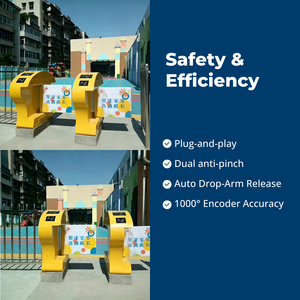Barrière de sécurité compacte en acier inoxydable 304 pour enfants, avec reconnaissance faciale RFID, anti-collision, moteur sans balais, IP44, pour petits espaces - Product Image 4