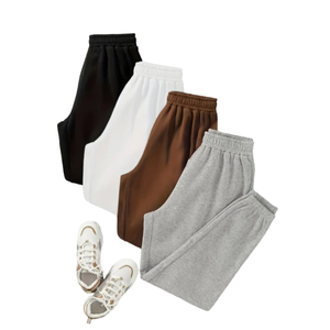 Pantalon de jogging vintage pour femme en polyester/coton de haute qualité, avec logo personnalisé, anti-plis, anti-statique, respirant, taille mi-haute élastique - Product Image 1