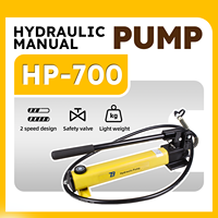 Bomba Hidráulica Manual HP-700 de 700 bar, Dos Velocidades, 1L, Válvula de Seguridad Ajustable, de Acción Simple