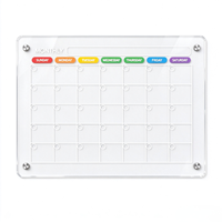 Tableau de planification mensuel et hebdomadaire magnétique en acrylique personnalisé, effaçable à sec, réutilisable, tableau blanc pour réfrigérateur pour la gestion du calendrier