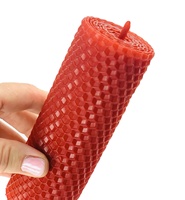 Kit de Fabricación de Velas Ecológicas DIY al por Mayor, Láminas de Cera de Abeja en Forma de Panal, Color Rojo, Variedad de Tamaños, Velas para Niños, Bodas, Navidad