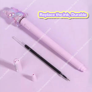 6 Style Cute Can Rotate und Bright Black 0,5mm Custom Cute Gel schreiber Planet Bear Rabbit Cat Scratch Gel schreiber Glitter - Product Image 4