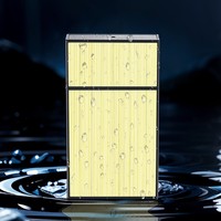 Étui à cigarettes métallique fin et portable pour homme avec briquet rechargeable coupe-vent et résistant à l'humidité, lot de 20, gravure laser personnalisée