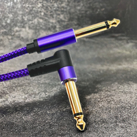 Câble d'instrument audio 6.35mm 90 degrés Angle droit 1/4 pouces câble TS haut-parleur câble de guitare Instrument électrique basse AMP cordon