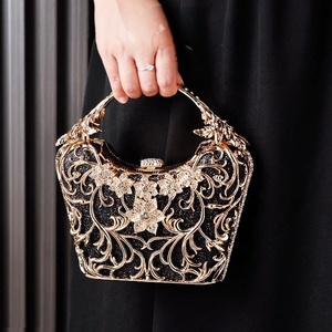 Exquisito Bolso de Mano Tipo <span class=keywords><strong>Clutch</strong></span> con Cristales y Pedrería para Mujer, Bolso de <span class=keywords><strong>Fiesta</strong></span>, Bolso de Noche para Boda - Product Image 5