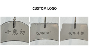 Percha de acrílico de plástico Gris transparente con logotipo personalizado gratis, falda, pantalones, camisa, percha de acrílico transparente con <span class=keywords><strong>gancho</strong></span> dorado - Product Image 4